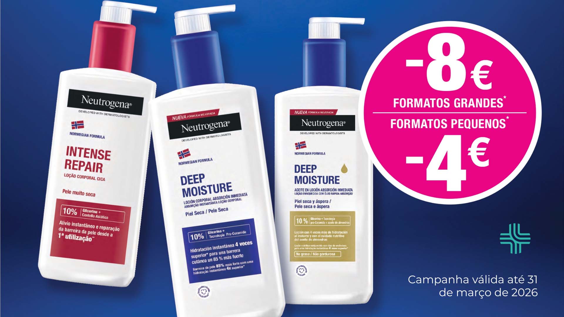 Desconto em produtos de corpo Neutrogena