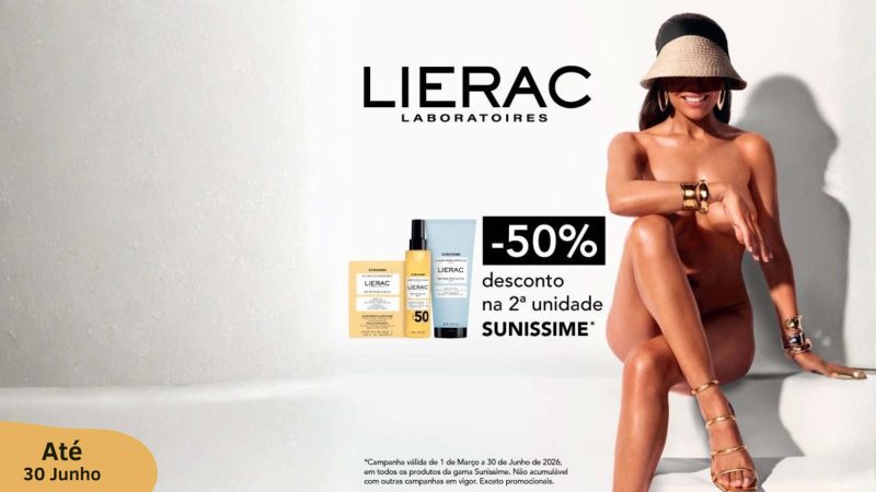 Desconto 50% na segunda unidade Lierac Sunissime