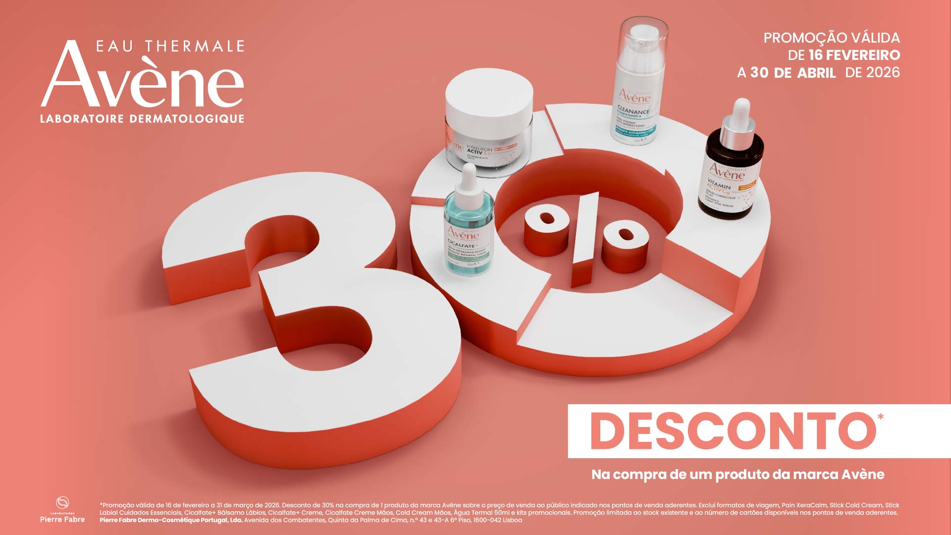 30% Desconto em toda a gama Avène