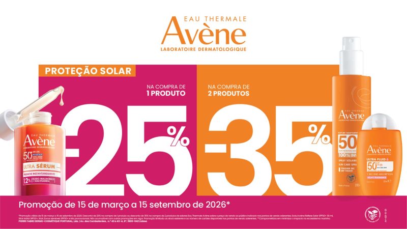Até 35% Desconto Avène Solares