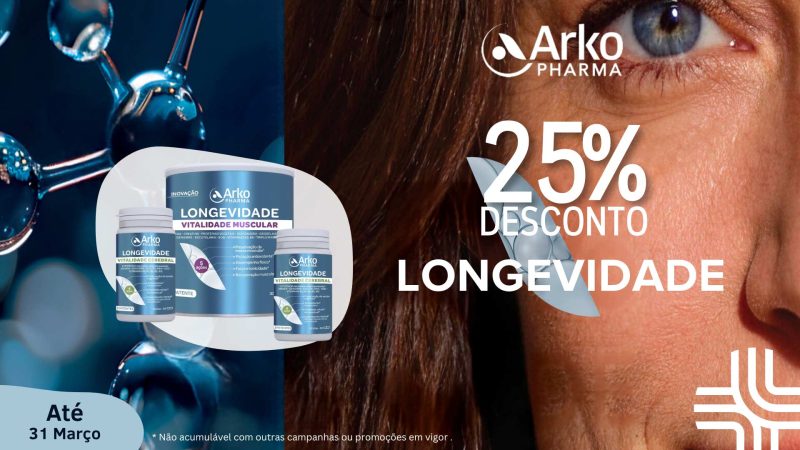 Arko Pharma – 25% desconto gama Longevidade