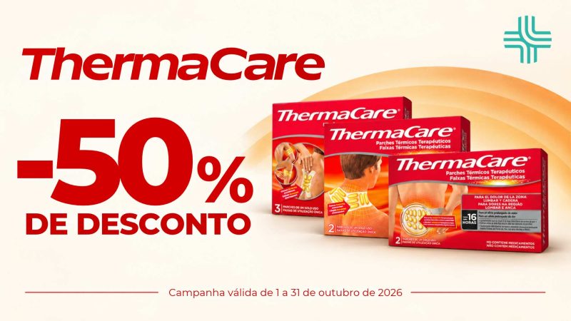 50% Desconto em toda a gama Thermacare