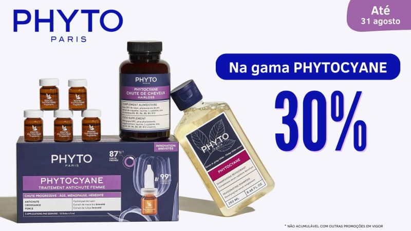 30% desconto na gama Phytocyane